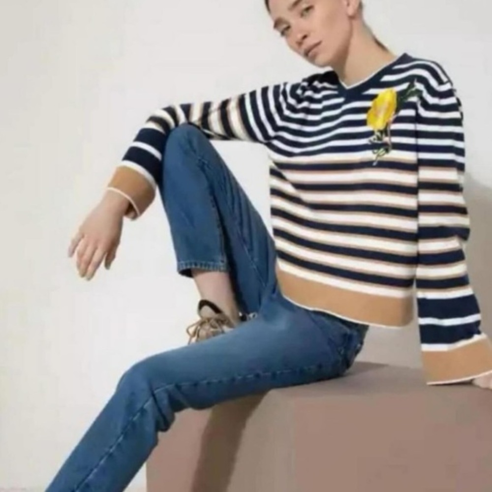 JAZMIN CHEBAR size M cropped sweater cotton and silk blend.